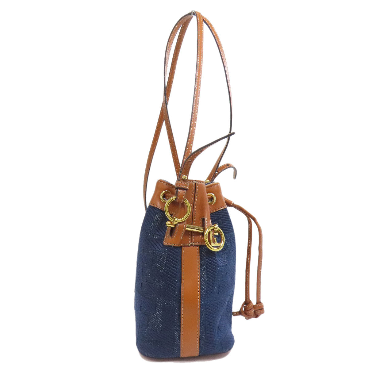 FENDI Shoulder Bag denim blue Mon Tresor Mini Drawstring Shoulder Bag