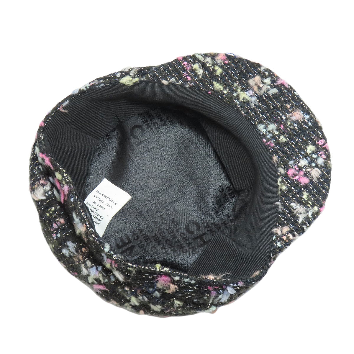 CHANEL hat Tweed black Casquette Womenc