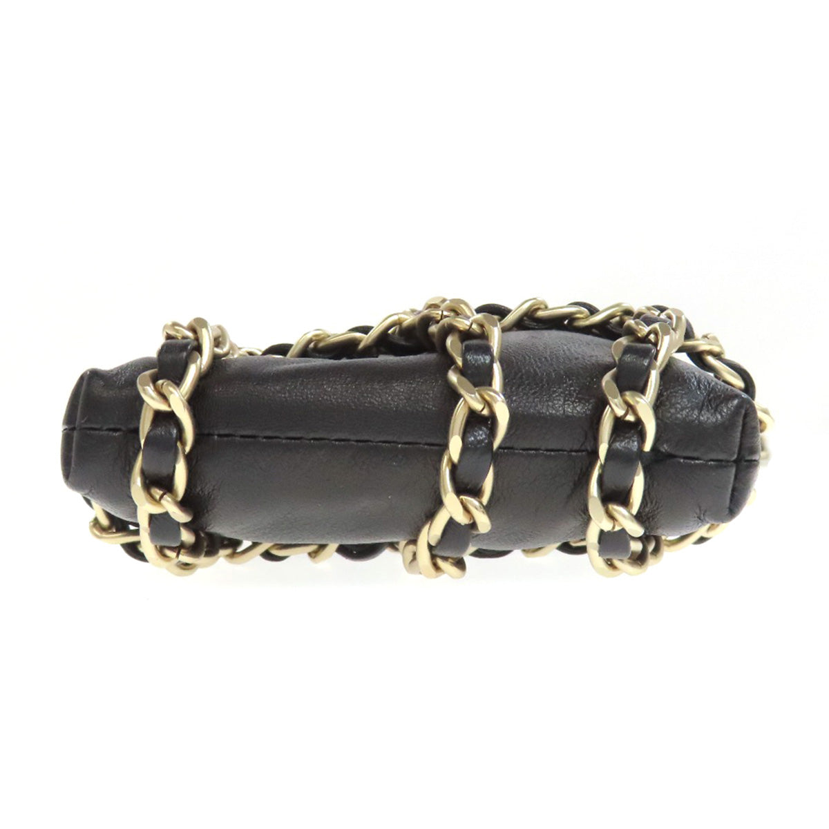 CHANEL Accessory pouch lambskin black ChainShoulder Pouch Gold Metal