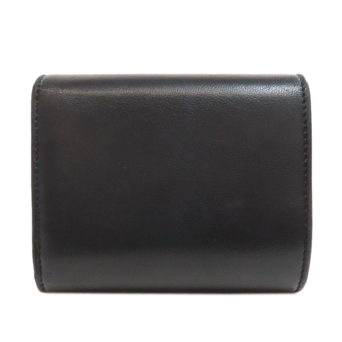 CELINE Bifold Wallet leather black Triomphe Flap Women