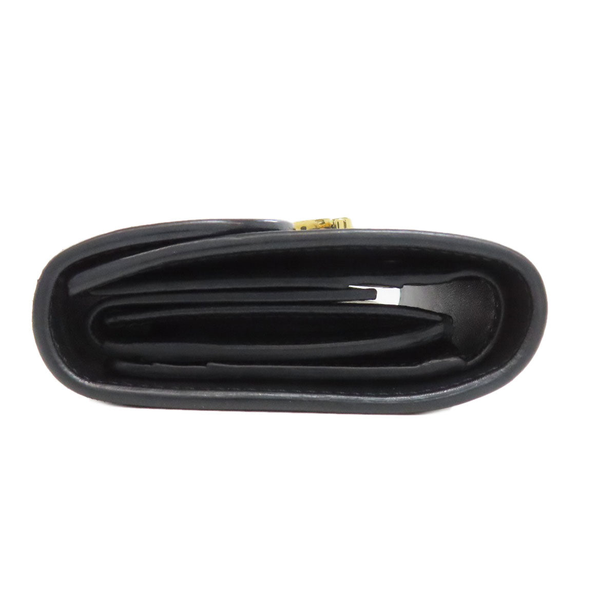 CELINE Bifold Wallet leather black Triomphe Flap Women
