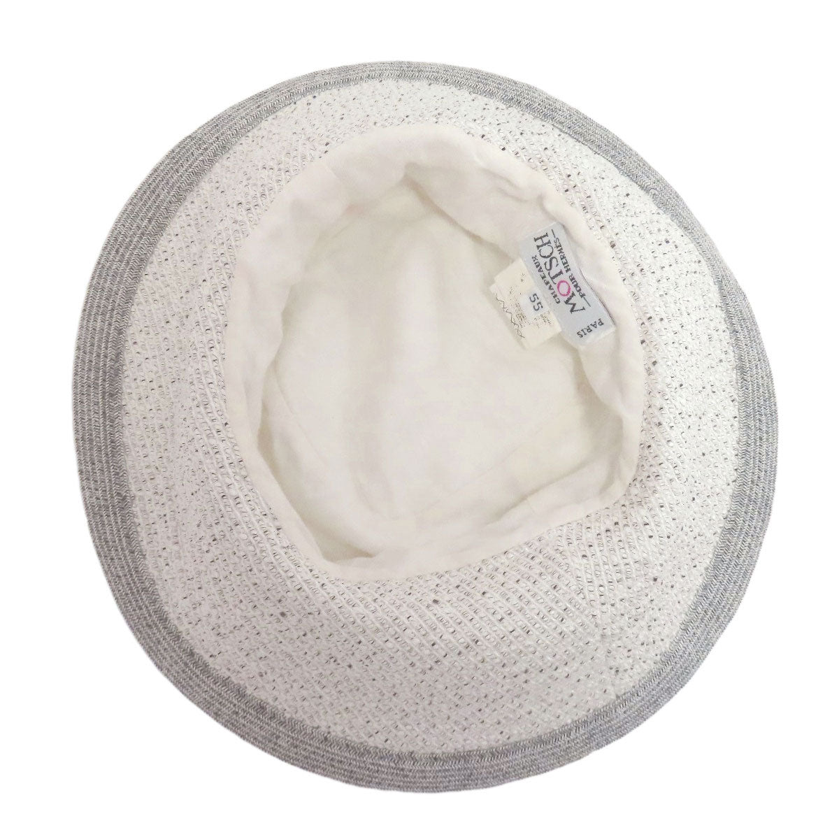 HERMES hat canvas white Bucket hat 55