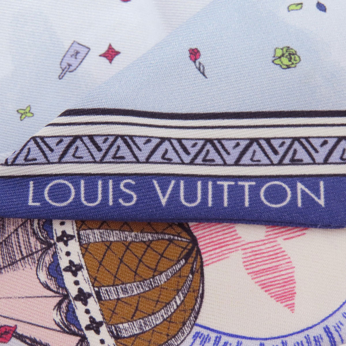 LOUIS VUITTON scarf M79533 silk blue Bandeau LV Eclipse
