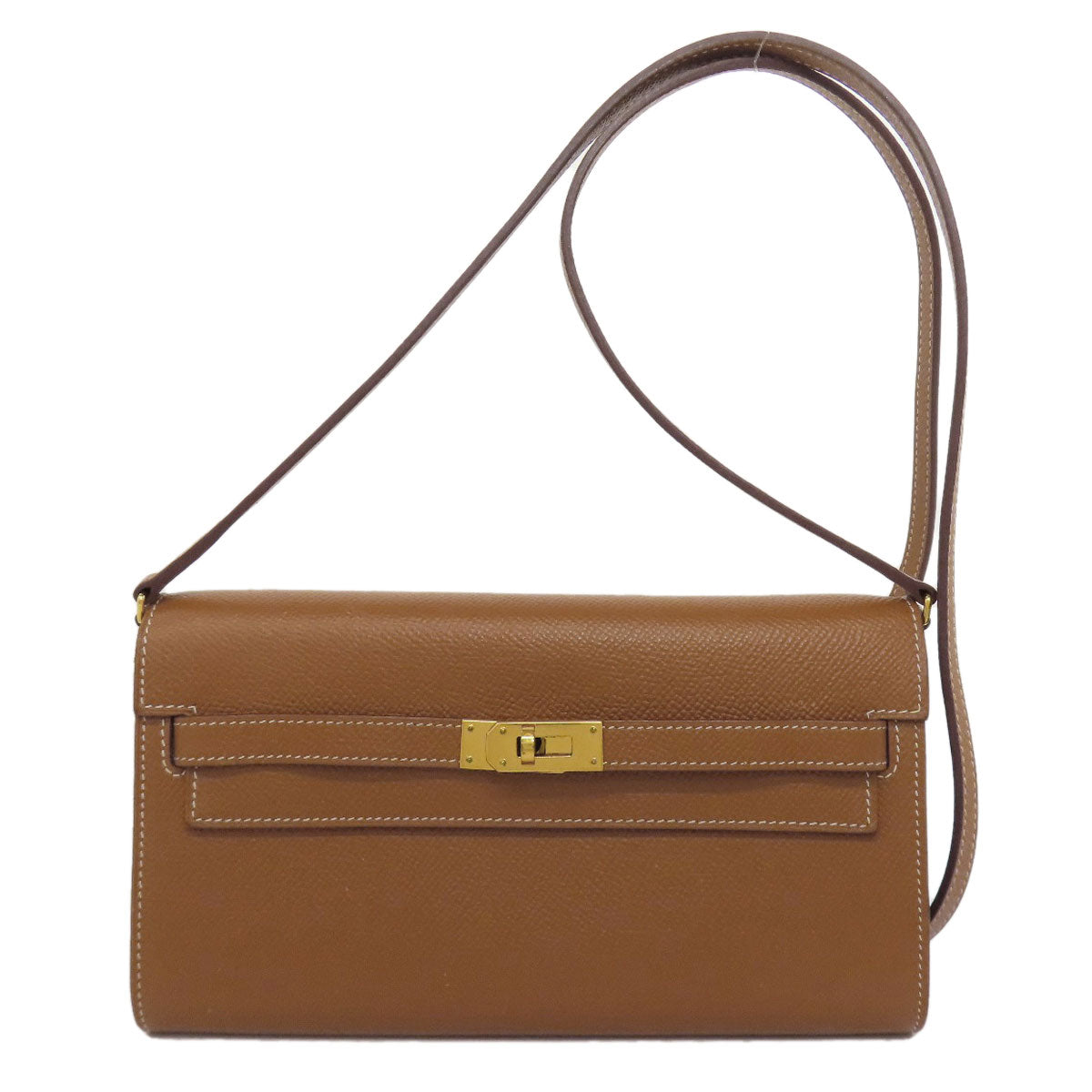 HERMES Long Wallet Purse Epsom gold Kelly To Go Gold Gold Metal