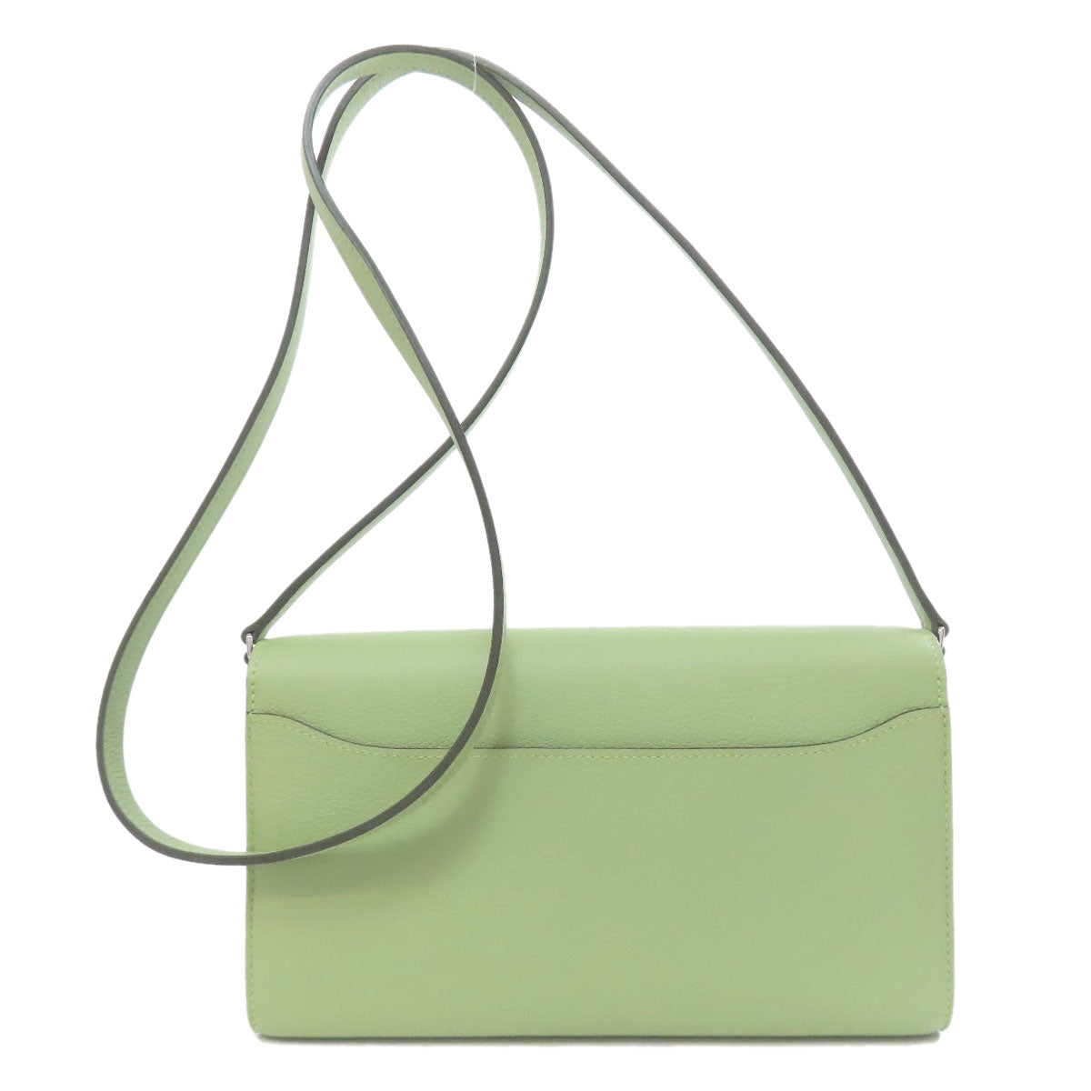 HERMES Long Wallet Purse Evercolor green Constance Long To Go Vert Cricket SilverMetal
