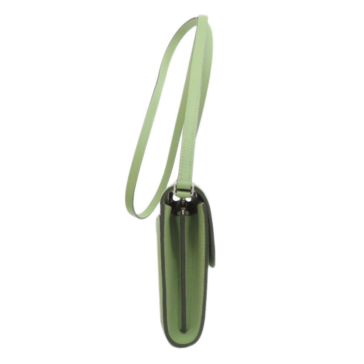 HERMES Long Wallet Purse Evercolor green Constance Long To Go Vert Cricket SilverMetal