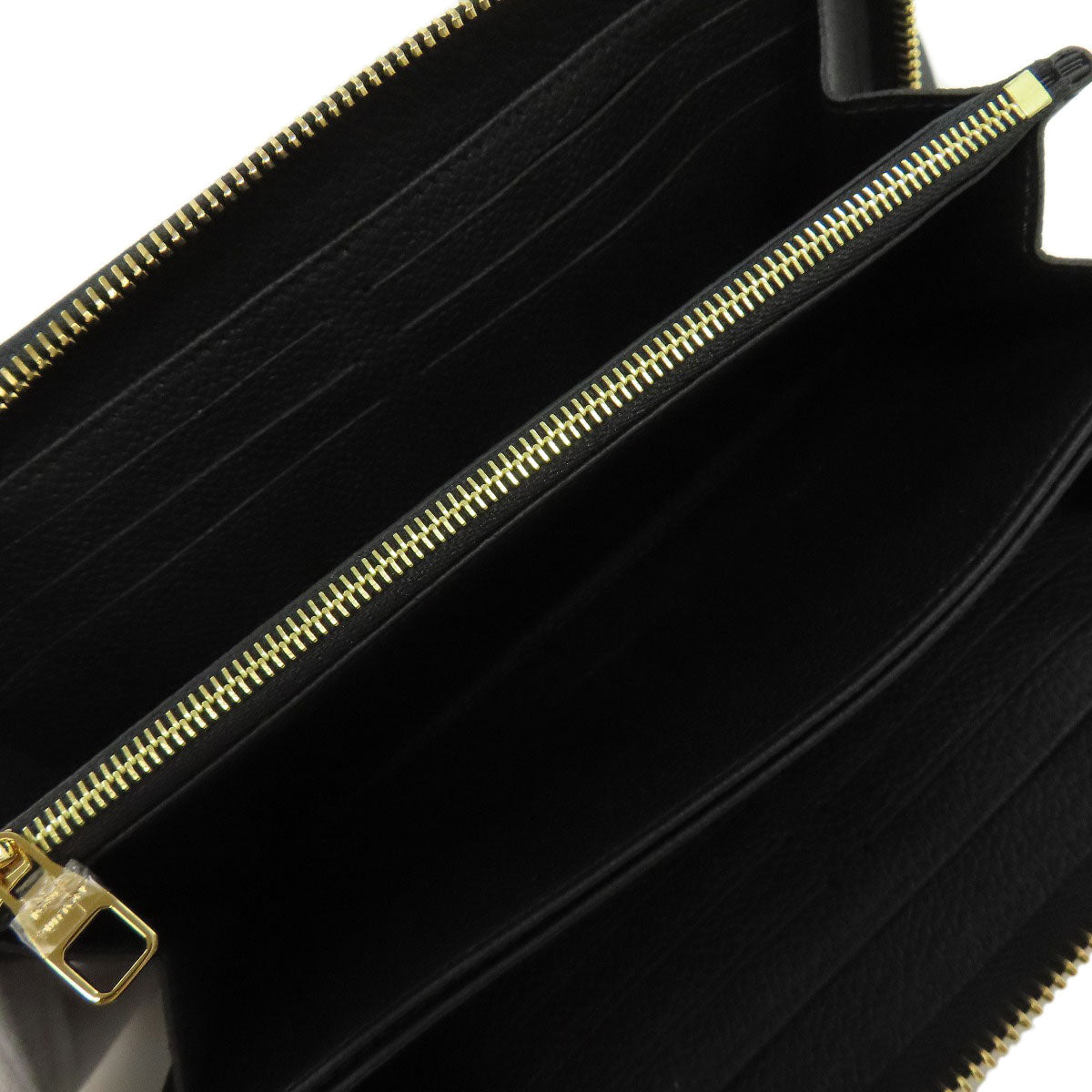 LOUIS VUITTON Long Wallet Purse M61864 Ann Platt black Zippy wallet
