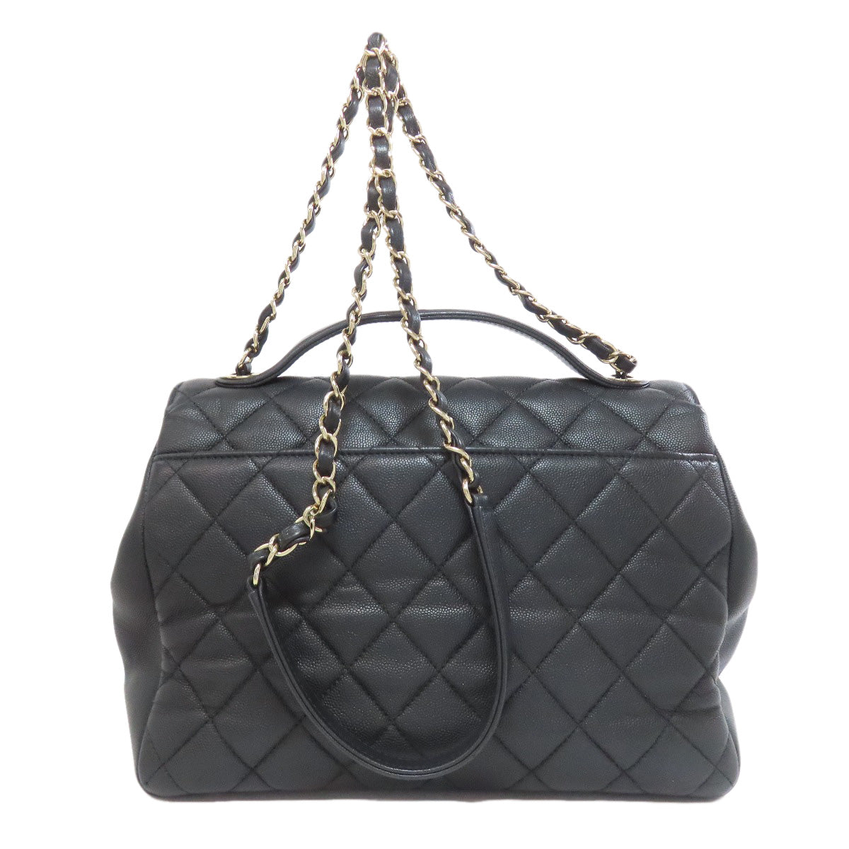 CHANEL Shoulder Bag Grained Calfskin Skin black Matelasse Gold Metal 2WAY
