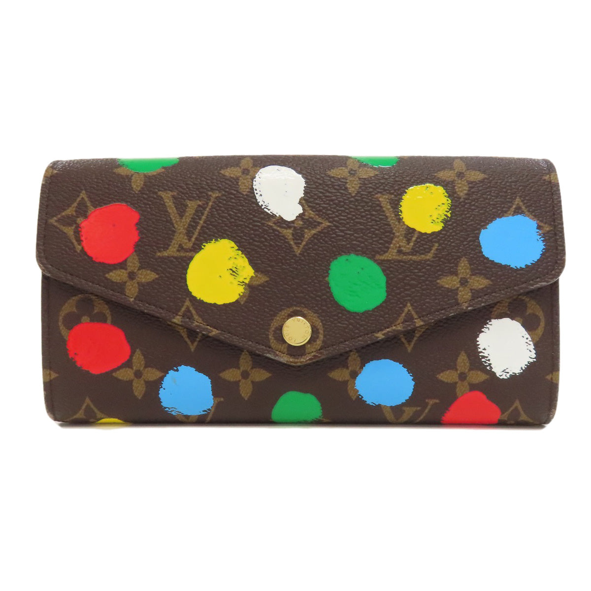 LOUIS VUITTON Long Wallet Purse M81980 Monogram canvas Brown Portefeuilleã»Sarah collaboration with Yayoi Kusama