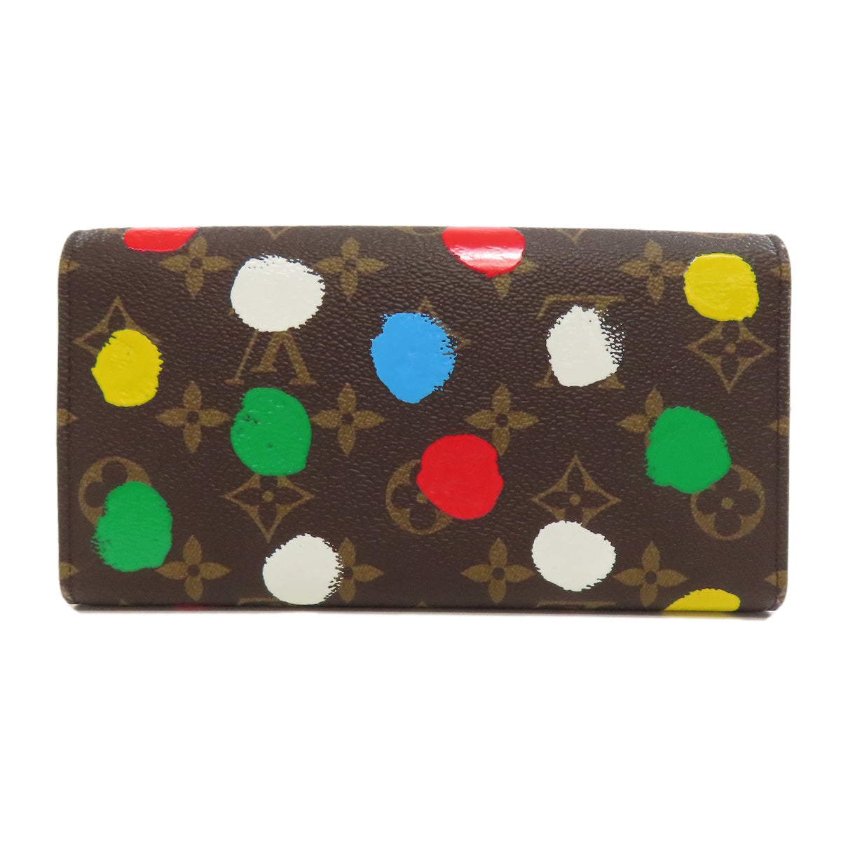 LOUIS VUITTON Long Wallet Purse M81980 Monogram canvas Brown Portefeuilleã»Sarah collaboration with Yayoi Kusama