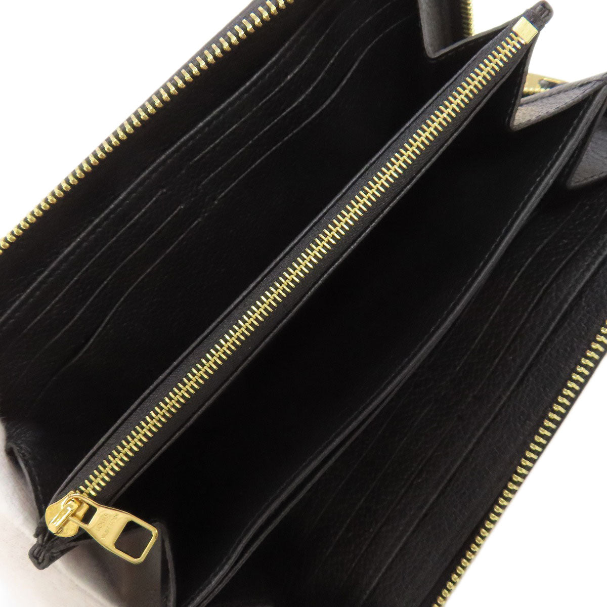 LOUIS VUITTON Long Wallet Purse M80481 Ann Platt black Zippy wallet