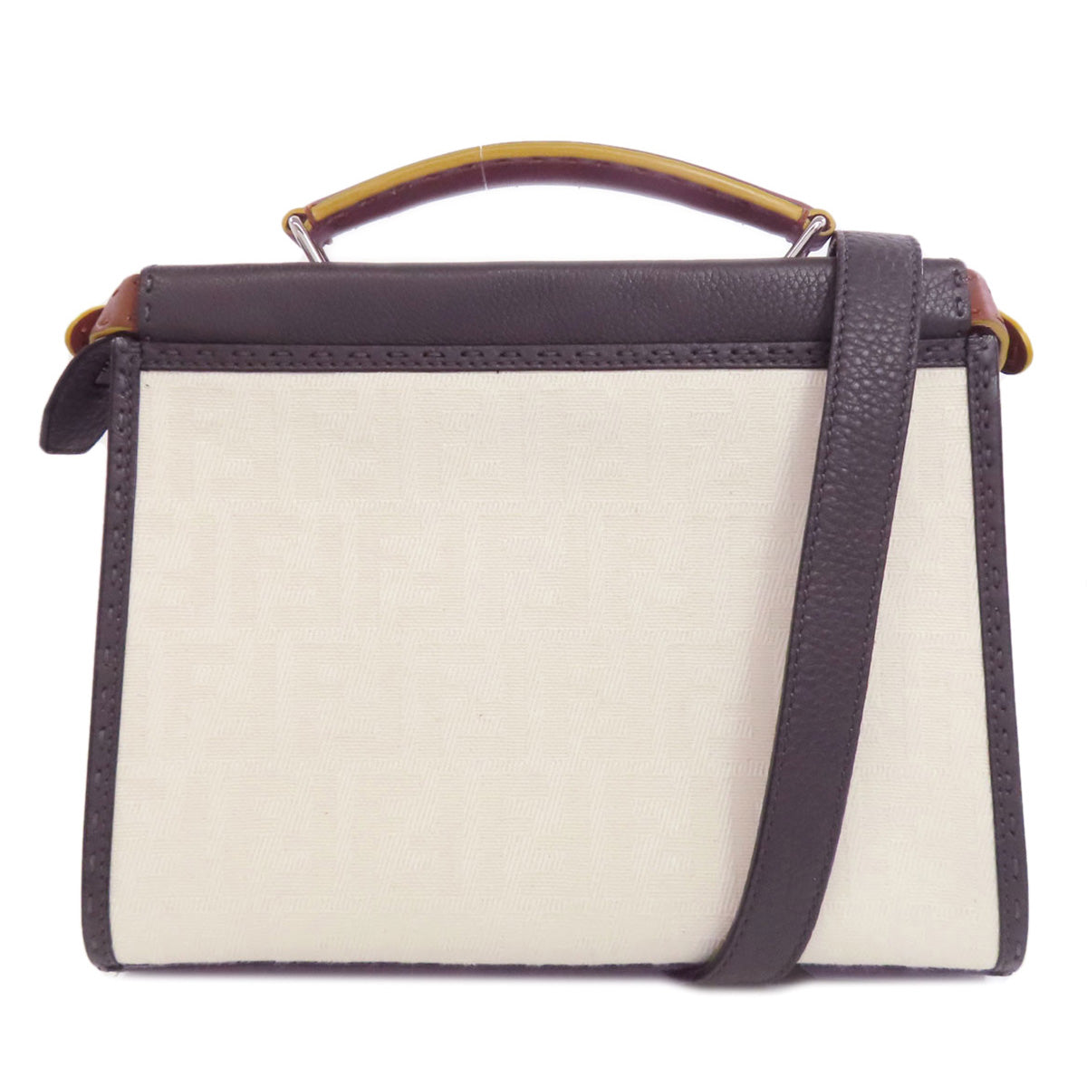 FENDI Handbag canvas white Peekaboo Fit Selleria 2WAY