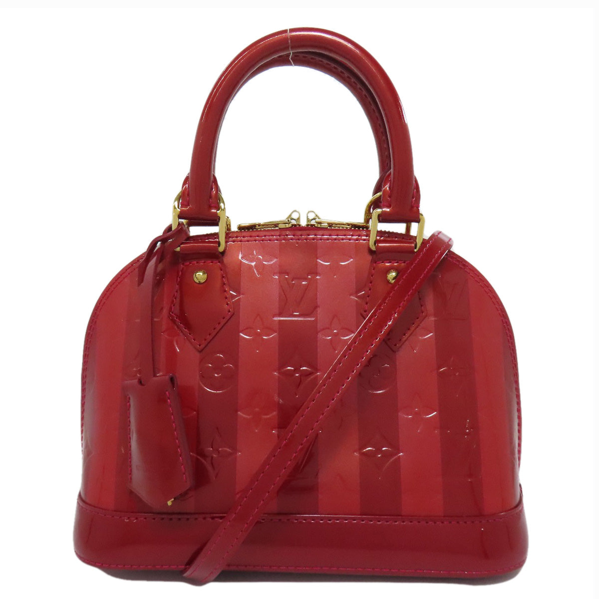 LOUIS VUITTON Handbag M91593 Vernis Red Alma BB Rayur