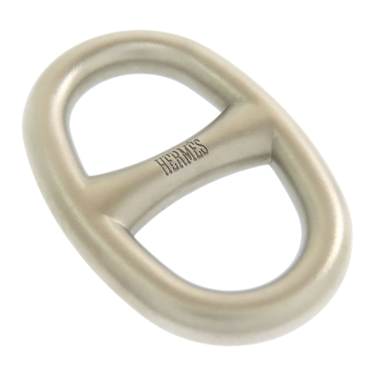 HERMES Scarf ring metallic Silver Chene Dunkle