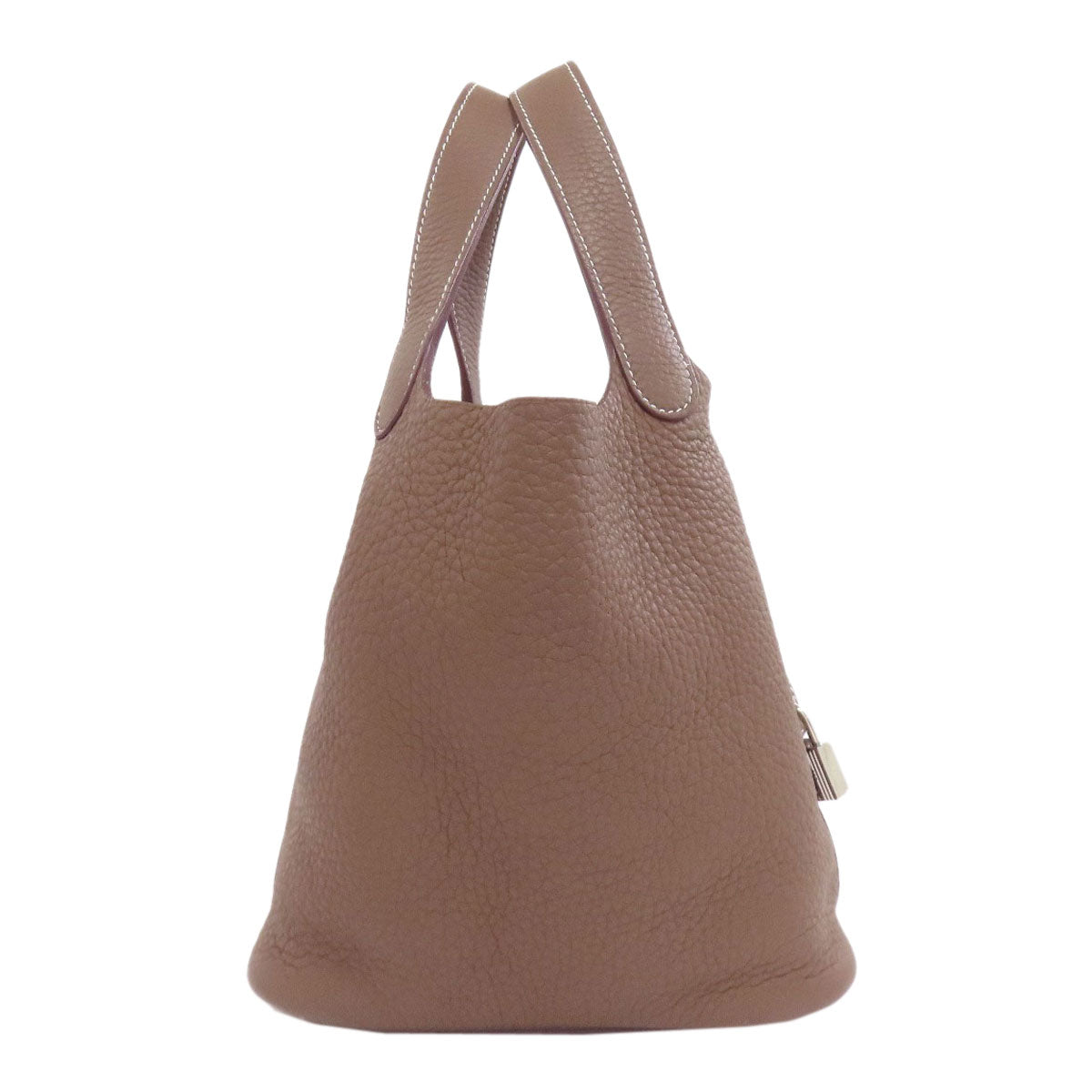 HERMES Handbag leather beige Picotin Lock PM Etoupe SilverMetal