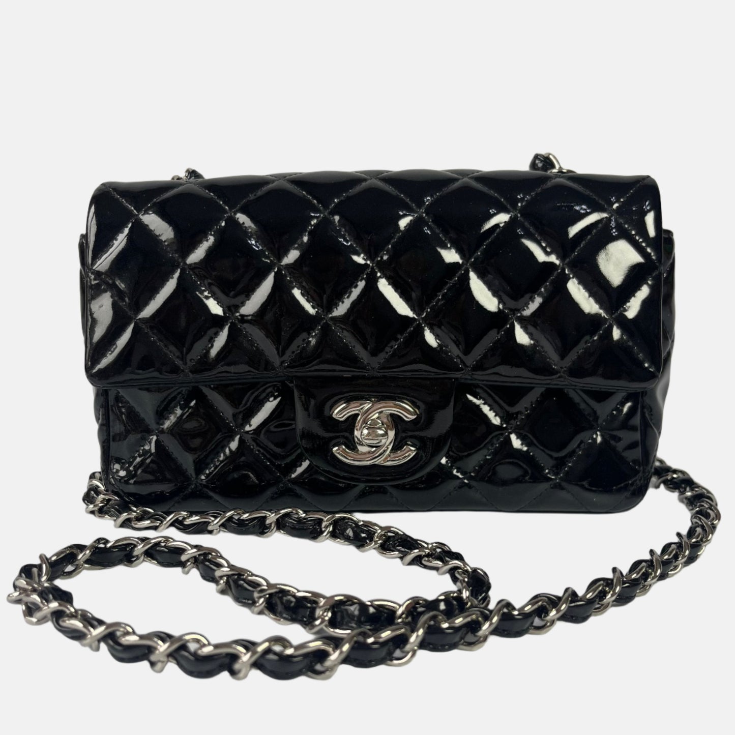 [NOT FOR SALE] Part 2/3 Chanel Classic Flap Rectangular Mini Black Patent Leather Silver Hardware, 2013-2014