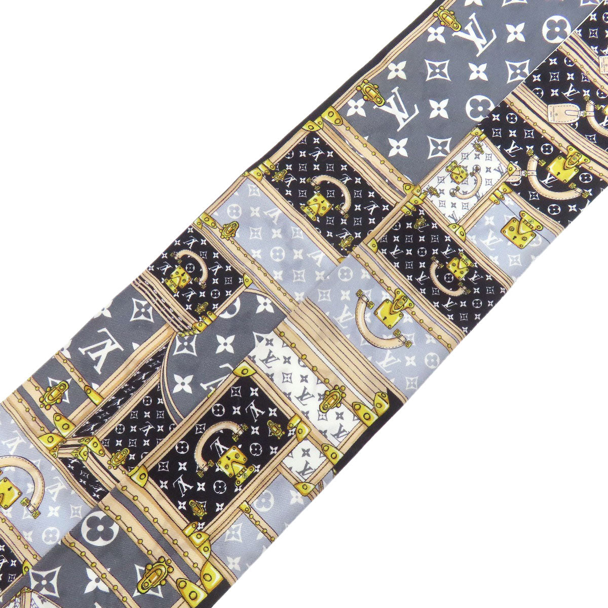LOUIS VUITTON scarf M76442 silk black Bando BB Let's Go