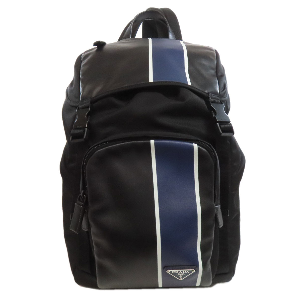 PRADA Backpack Calfskin black logoMetal