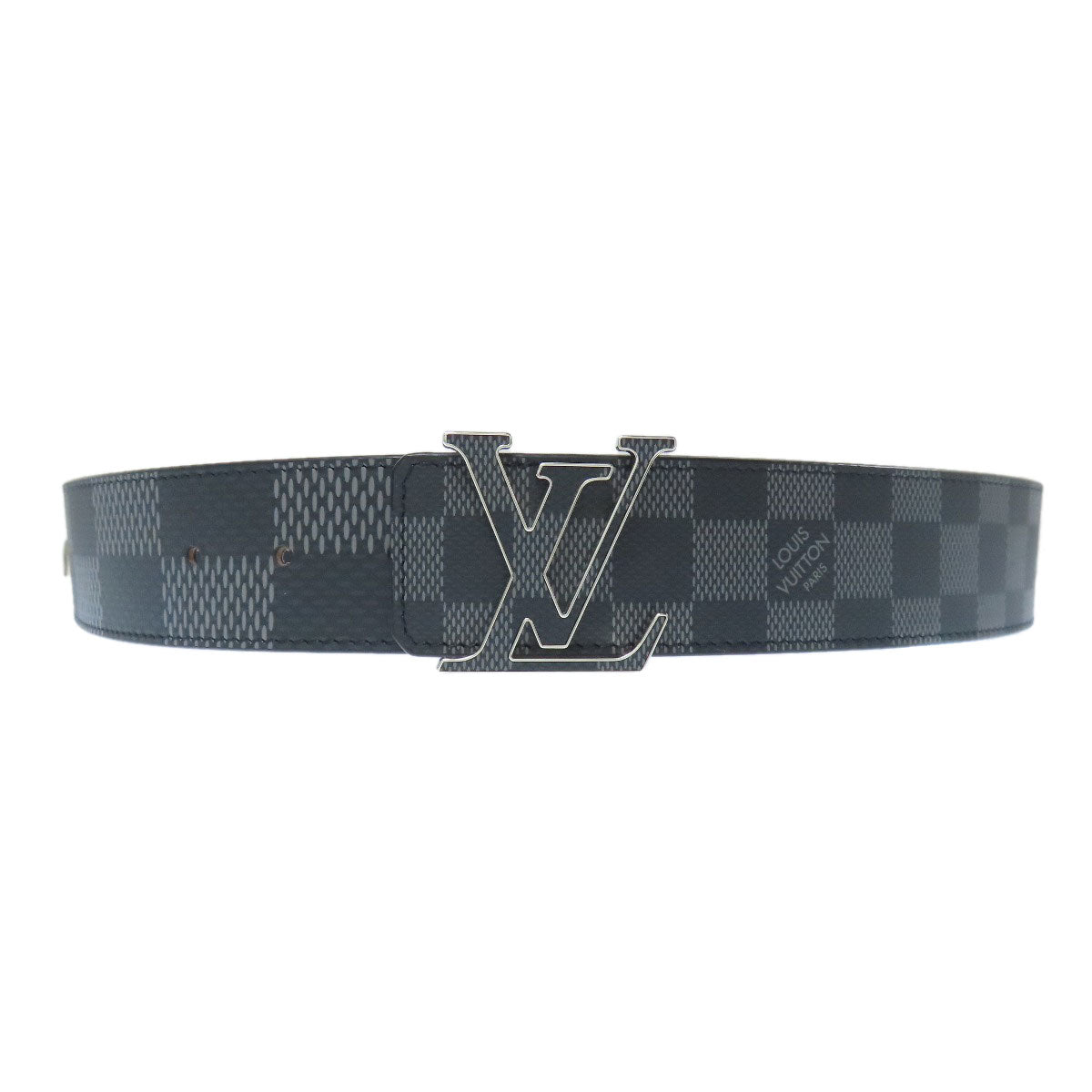 LOUIS VUITTON belt M0340 Damier canvas black Sunture LV Initial