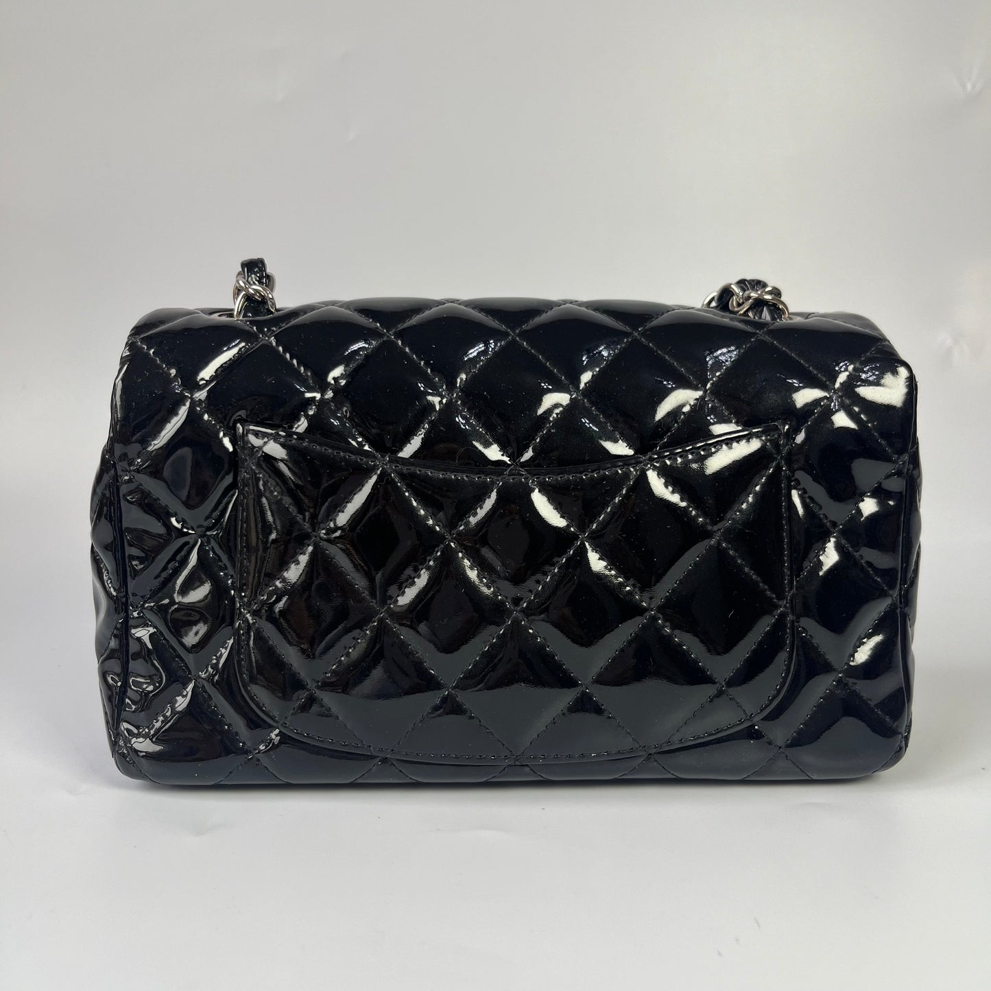 Chanel Classic Flap Rectangular Mini Black Patent Leather Silver Hardware, 2013-2014