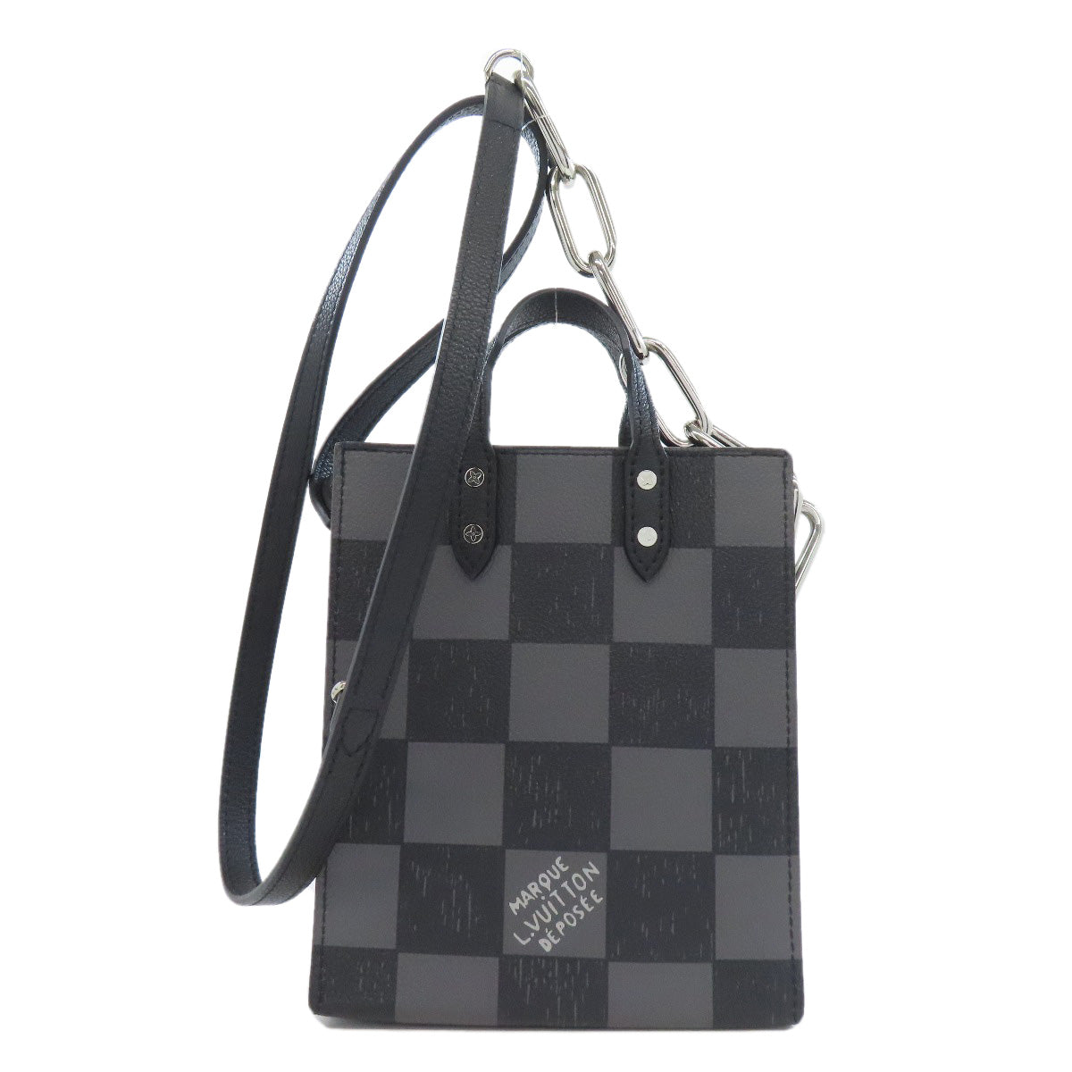 LOUIS VUITTON Handbag N60479 Damier canvas black Damier Checkerboard Sac PlatXS