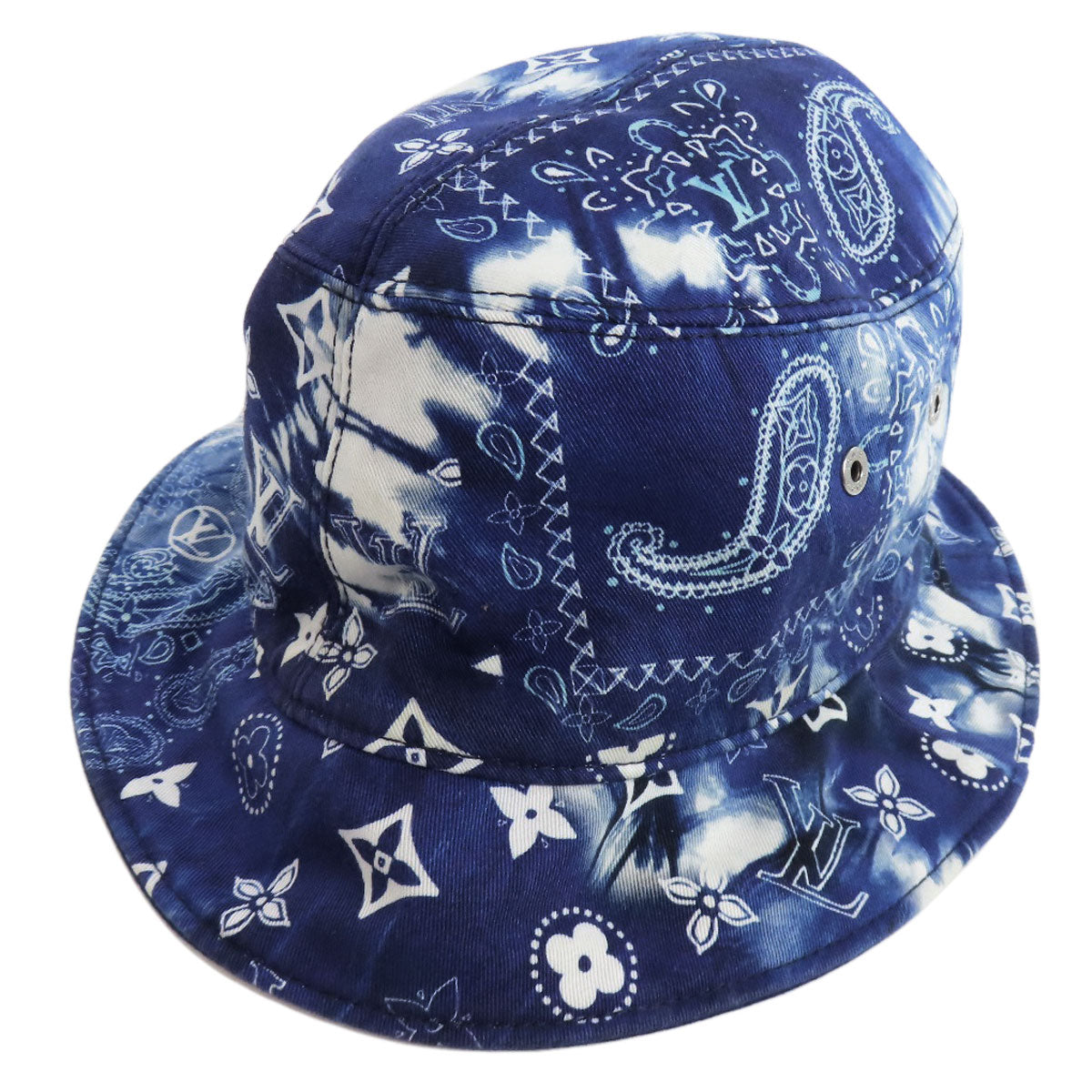 LOUIS VUITTON hat canvas blue Bonnet Monogram Bandana Print