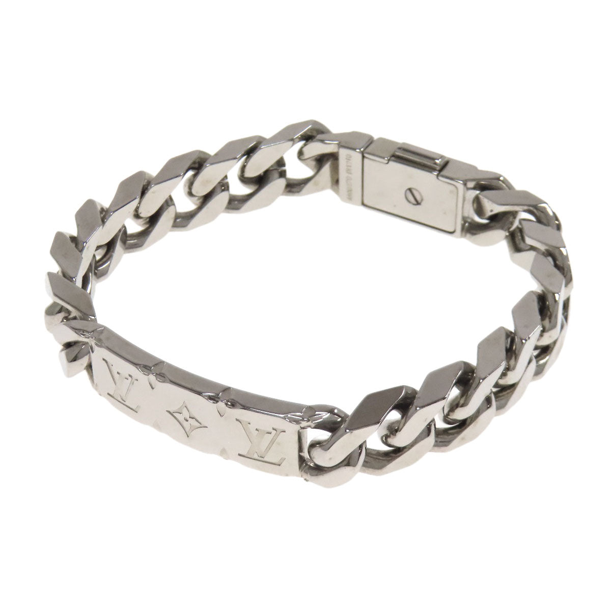 LOUIS VUITTON bracelet M62486 metallic Silver chain bracelet monogram