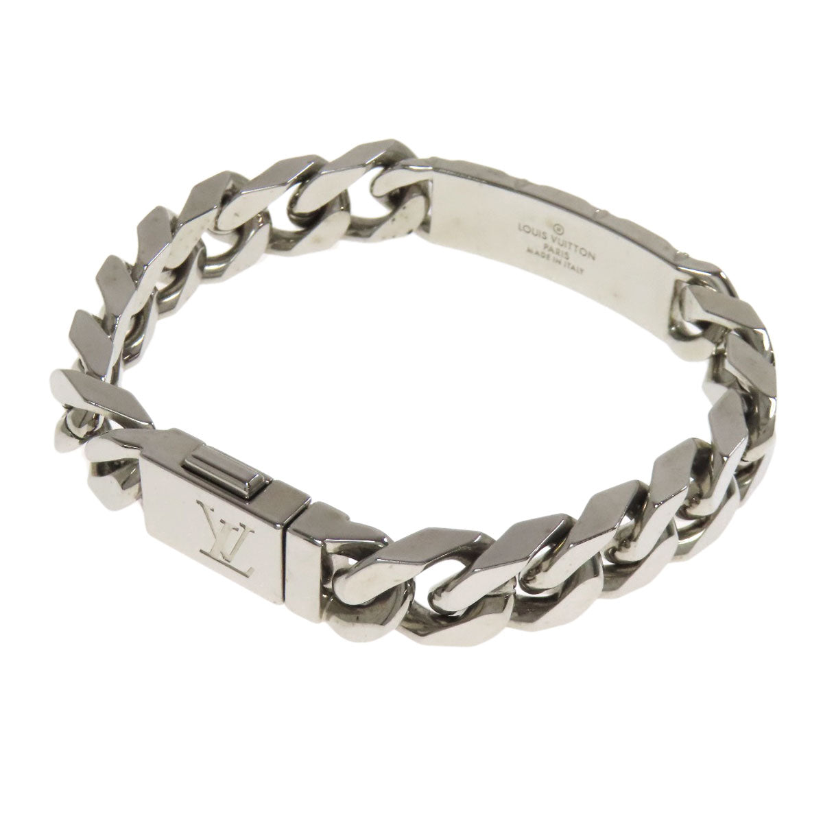 LOUIS VUITTON bracelet M62486 metallic Silver chain bracelet monogram