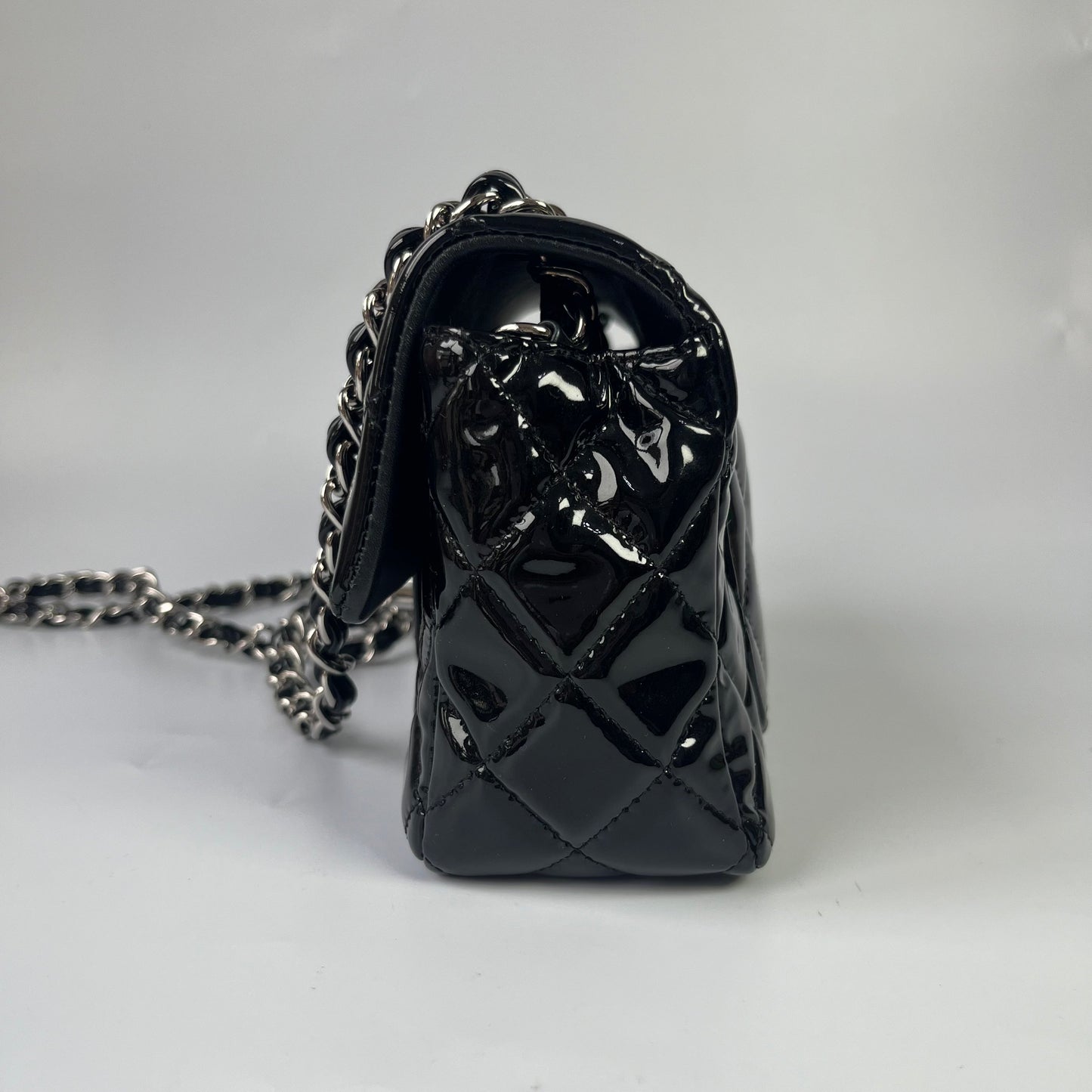 Part 3/3 Chanel Classic Flap Rectangular Mini Black Patent Leather Silver Hardware, 2013-2014