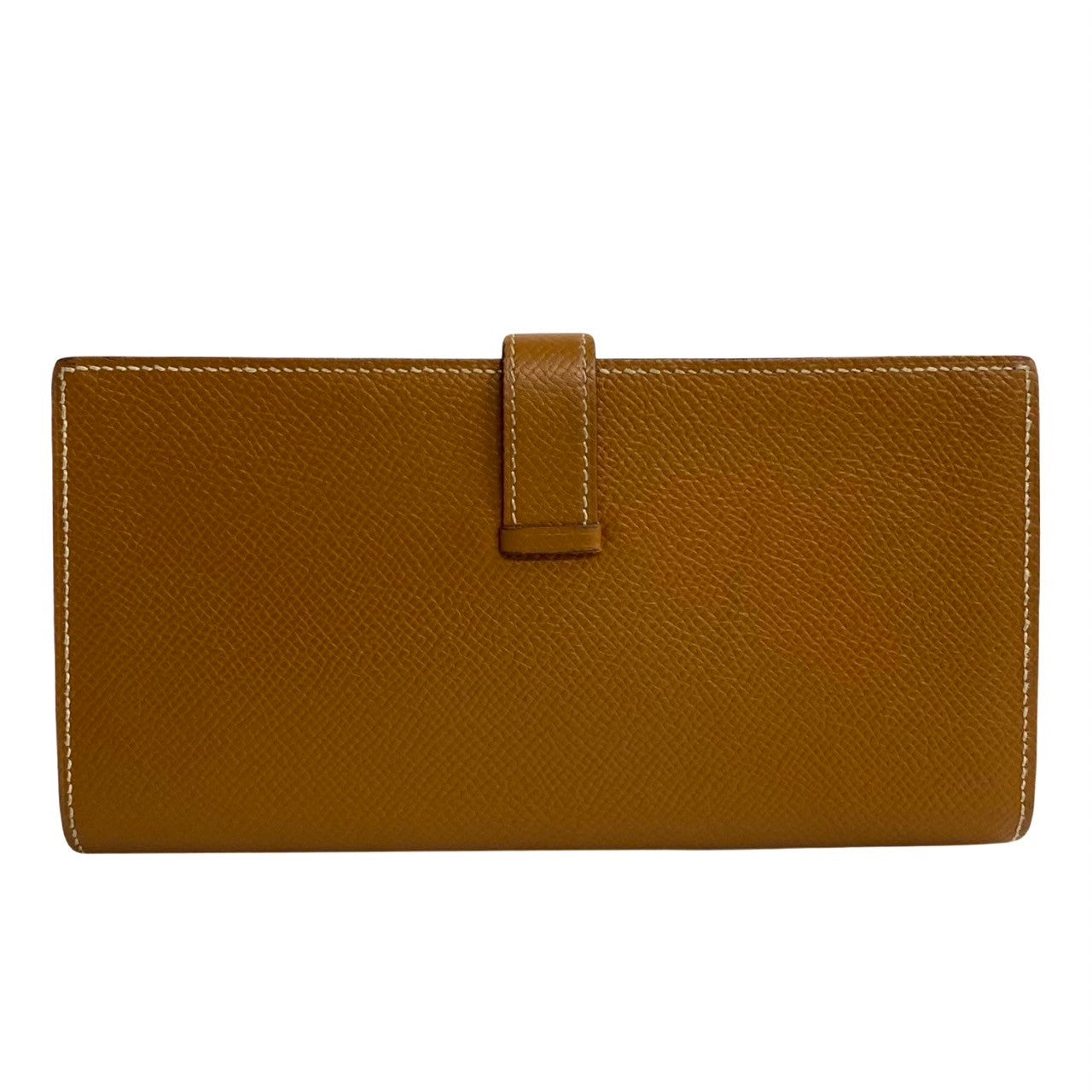 HERMES Long Wallet Purse leather Brown Beansufla Women
