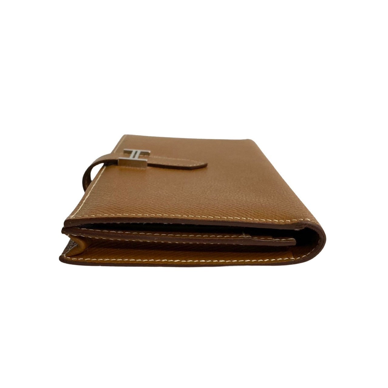 HERMES Long Wallet Purse leather Brown Beansufla Women