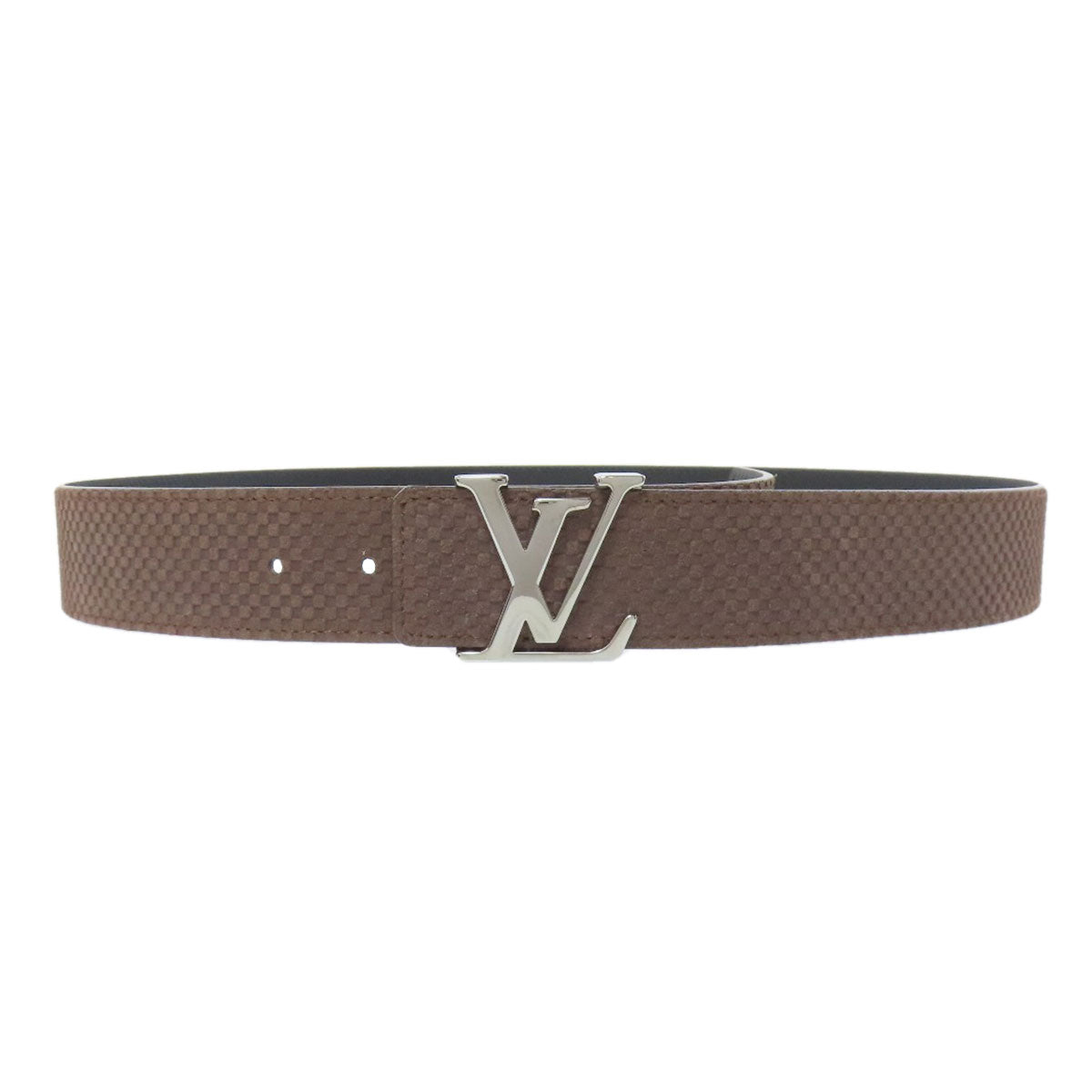 LOUIS VUITTON belt M6876 leather Brown Sao Tulle Initial