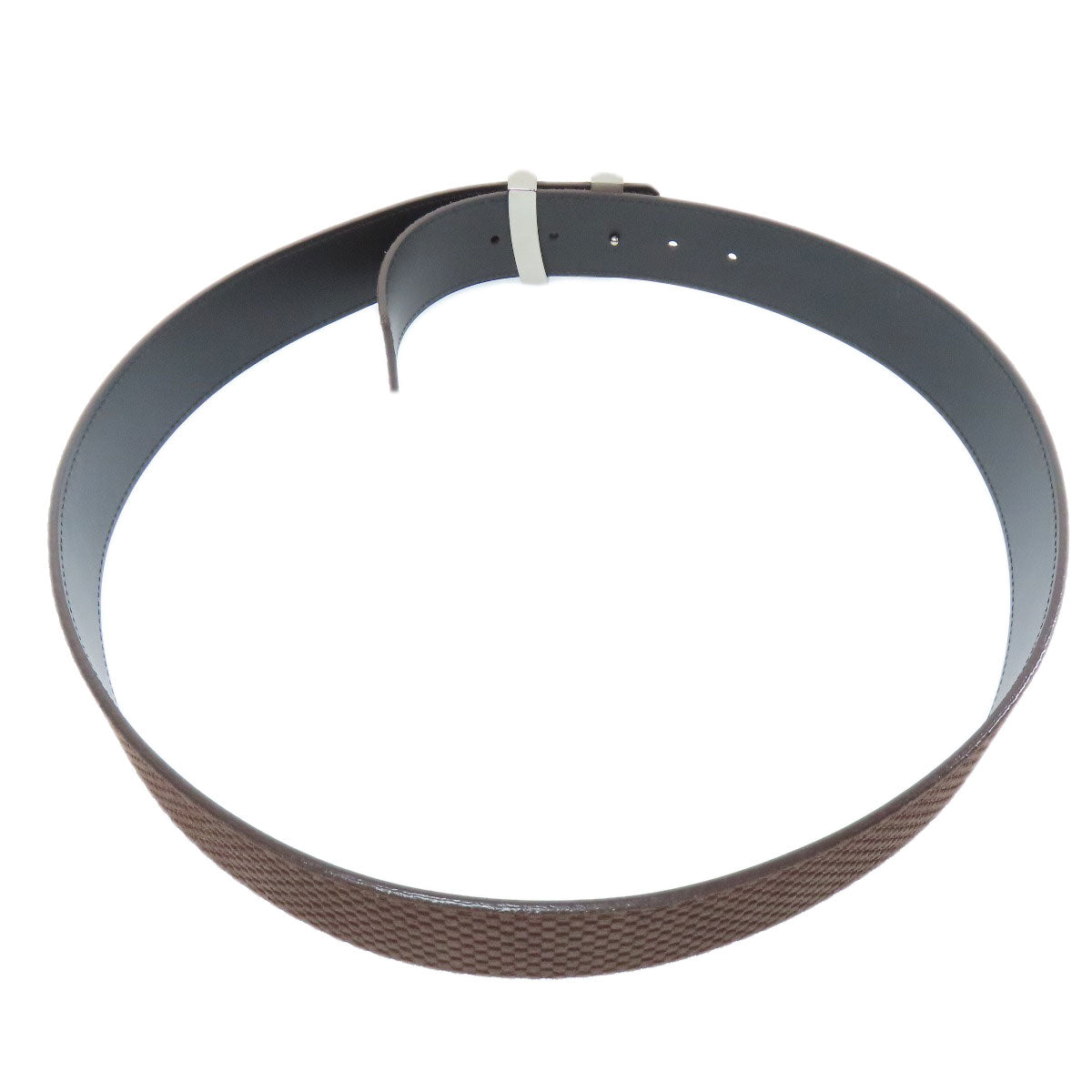 LOUIS VUITTON belt M6876 leather Brown Sao Tulle Initial