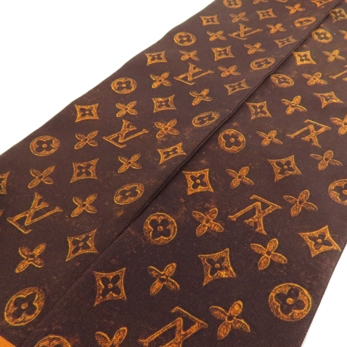 LOUIS VUITTON scarf MP2268 silk Brown Bandoo Catgram