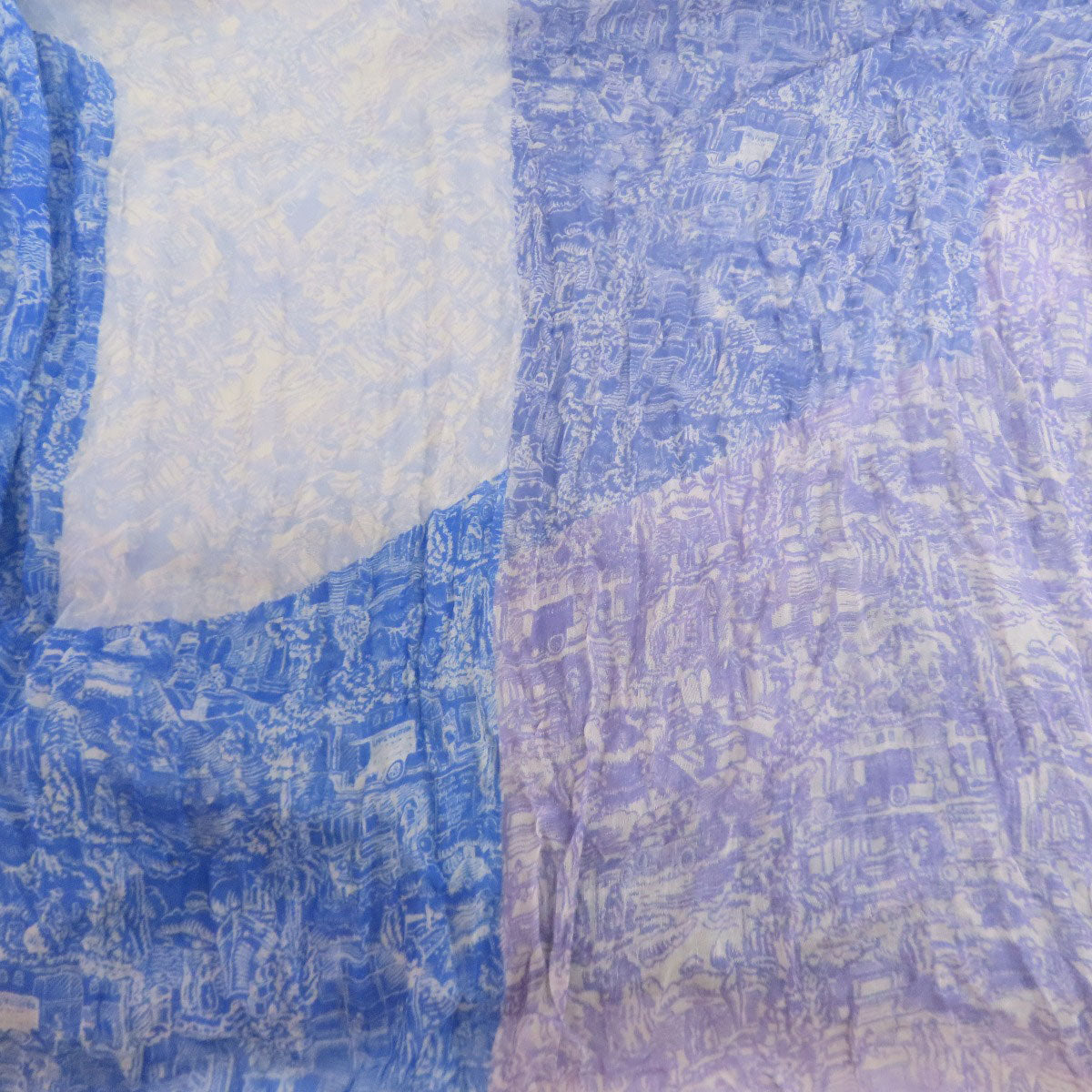 LOUIS VUITTON scarf cashmere blue All-over street pattern