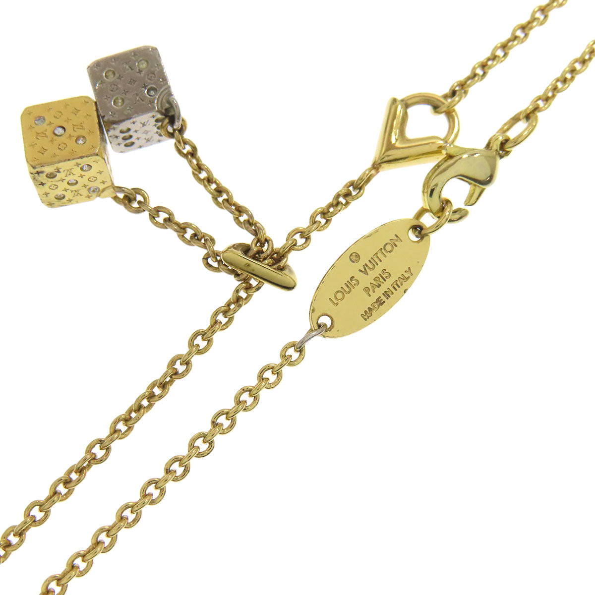 LOUIS VUITTON Necklace M62804 Gold Plated gold Lucky gram