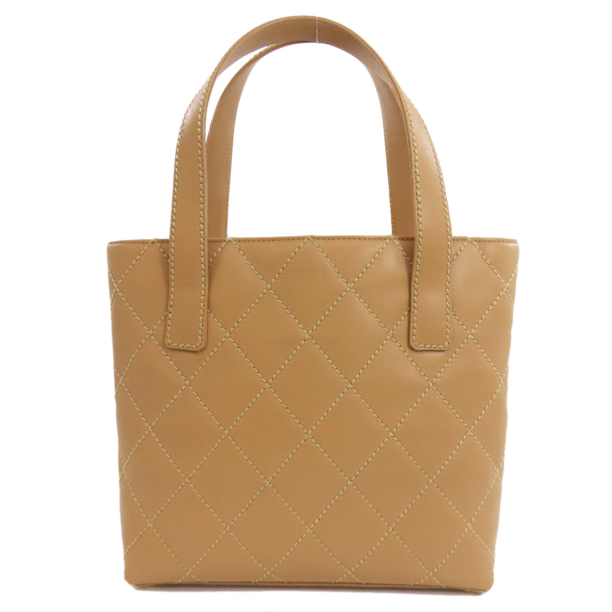 CHANEL Handbag A18126 Calfskin beige Wild Stitch Gold Metal