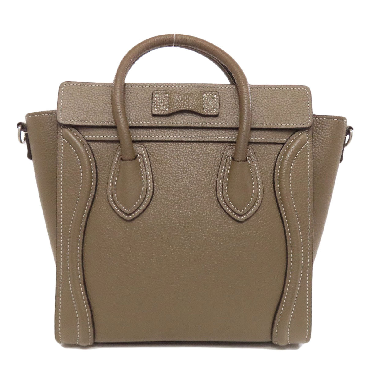 CELINE Handbag Calfskin Brown Luggage nano 2 WAY