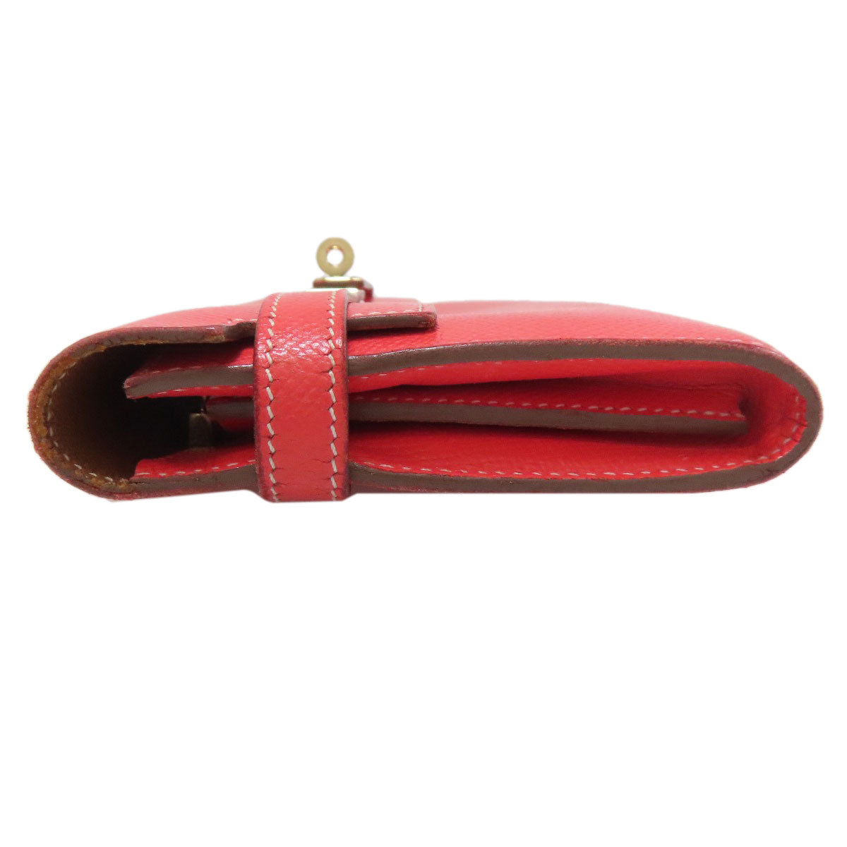 HERMES Long Wallet Purse Epsom pink Kelly Wallet Gold Metal