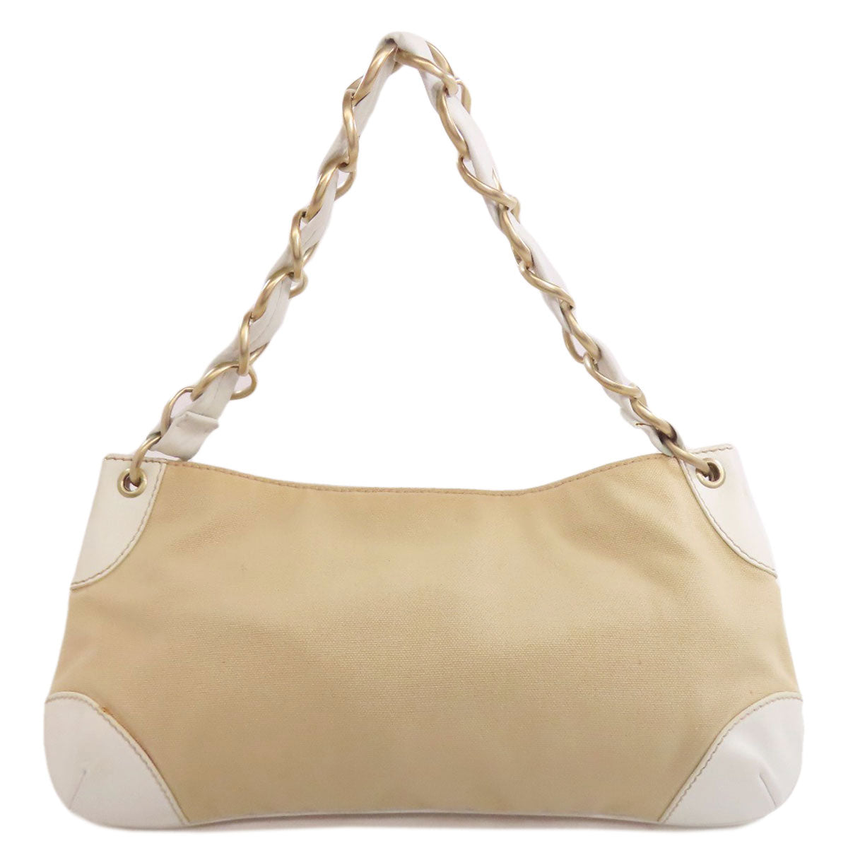 CHANEL Handbag canvas beige COCO Mark Gold Metal