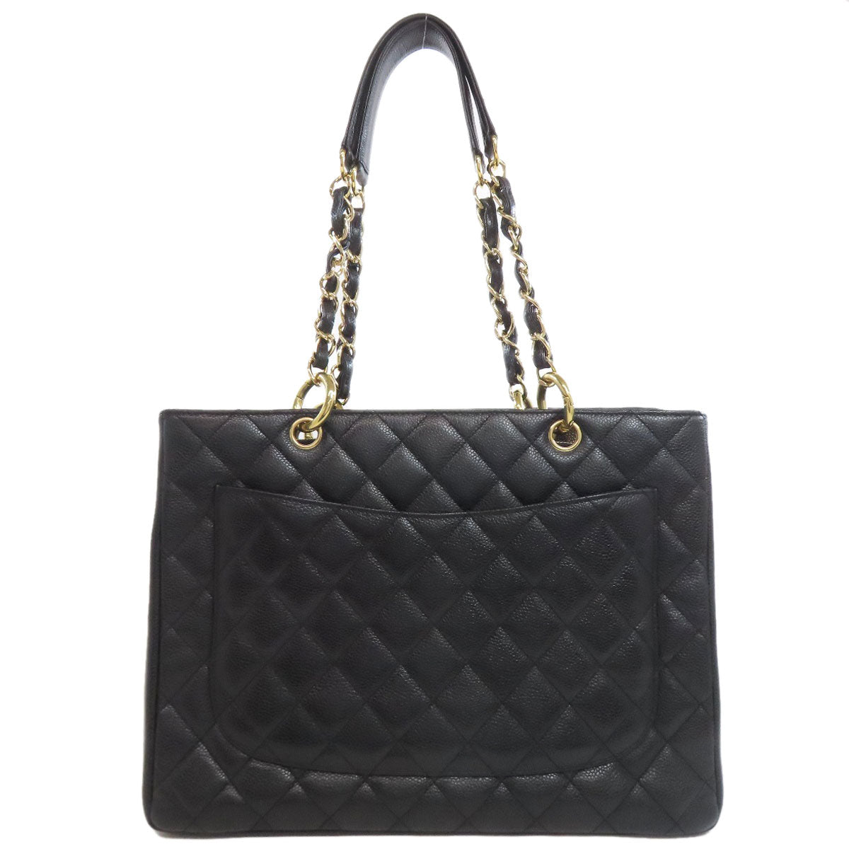 CHANEL Tote Bag Grained Calfskin Skin Navy GTS Chain Tote Bag COCO Mark Gold Metal