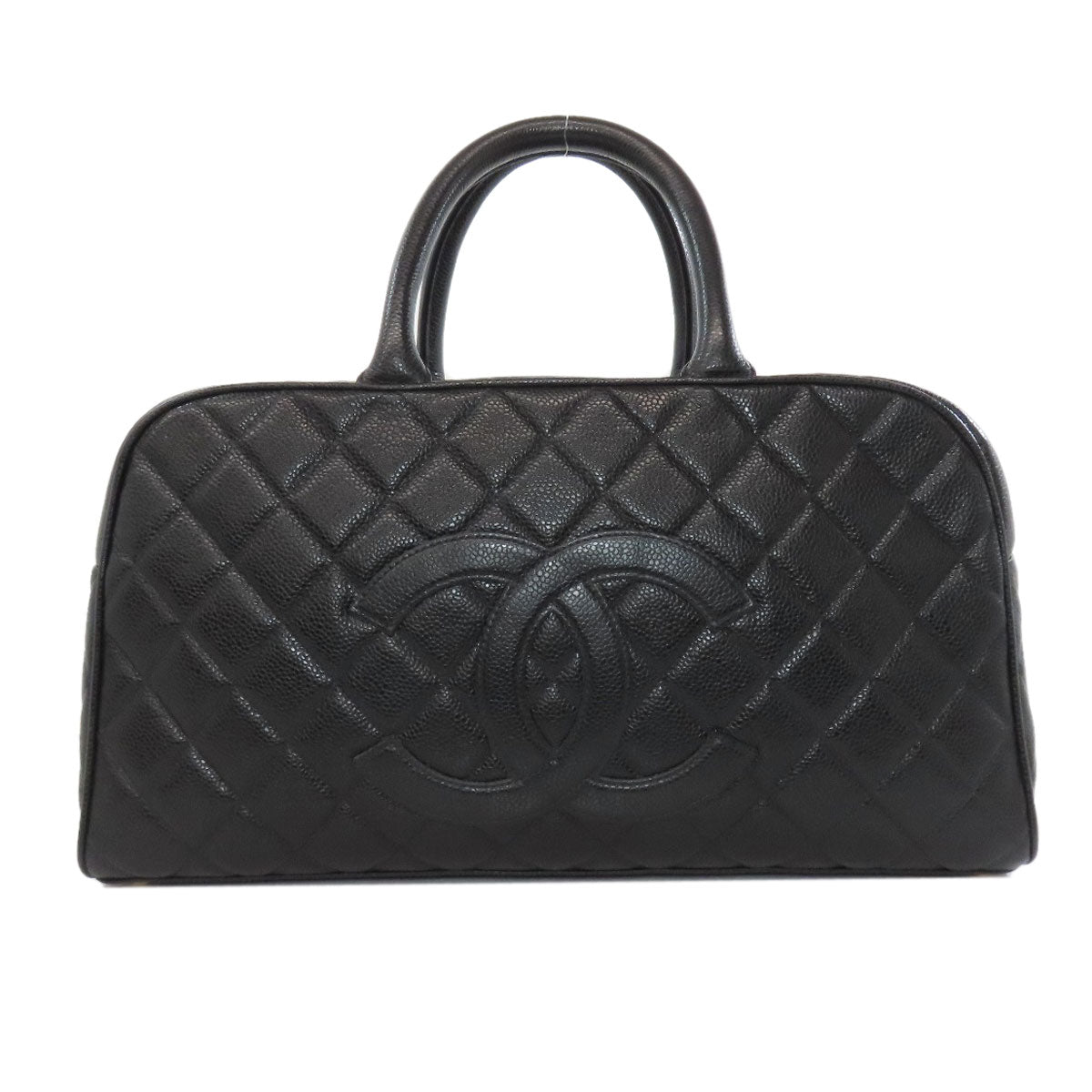 CHANEL Boston Duffel bag Grained Calfskin Skin black Matelasse COCO Mark Gold Metal