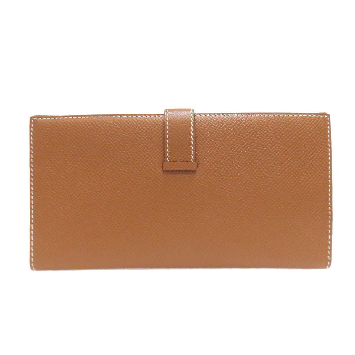 HERMES Long Wallet Purse Courchevel gold Bearn Classic Gold Gold Metal