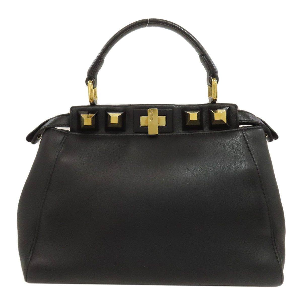 FENDI Handbag Calfskin black Peekaboo Mini Gold Edition 2-Way