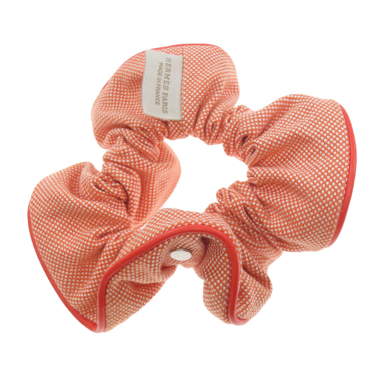 HERMES hair accessory cotton Orange Scrunchie Claudia