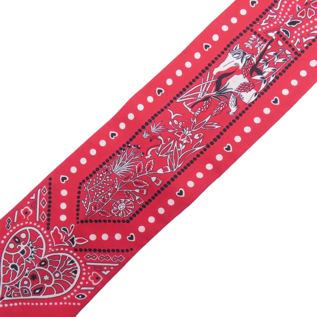 HERMES scarf silk Red Twilly
