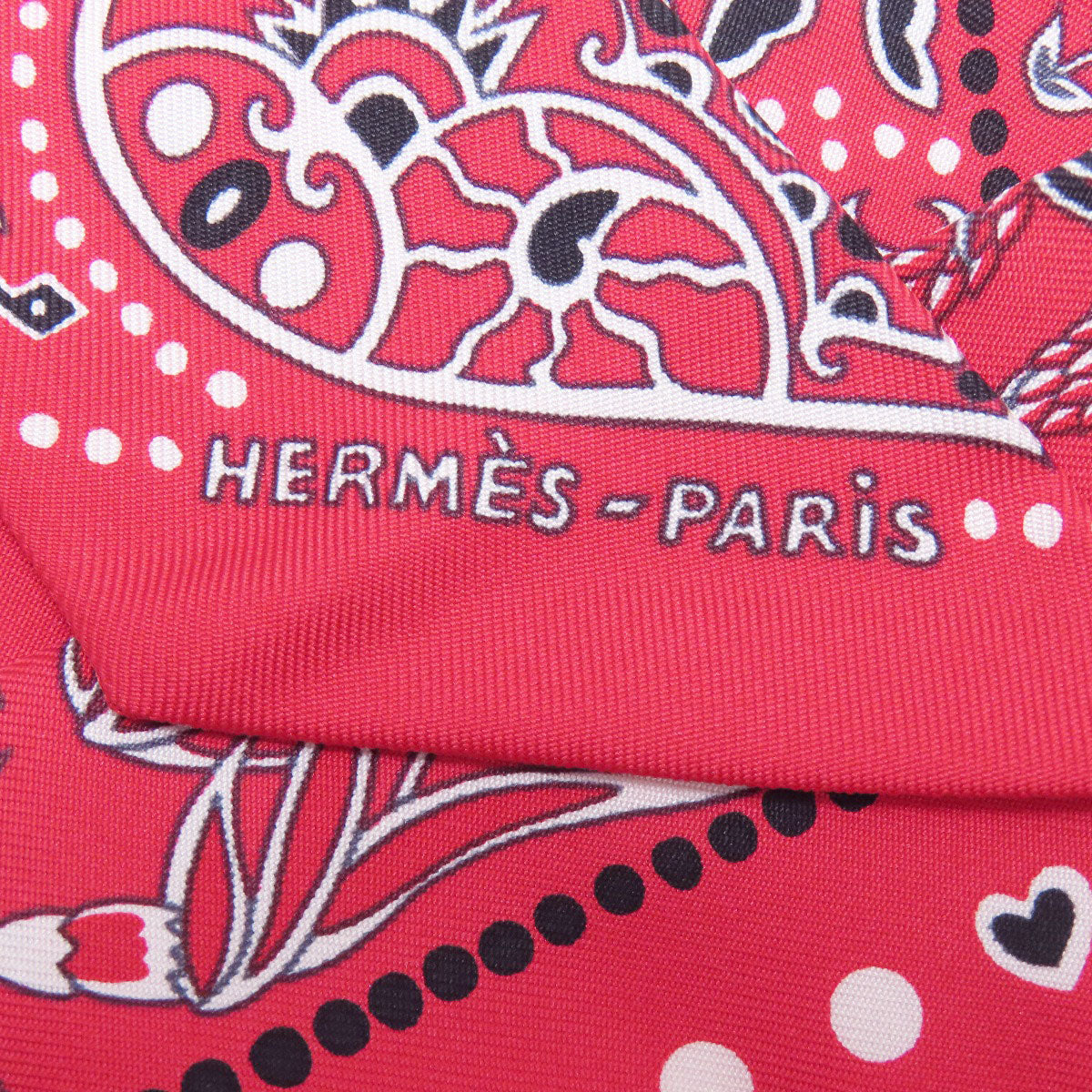 HERMES scarf silk Red Twilly