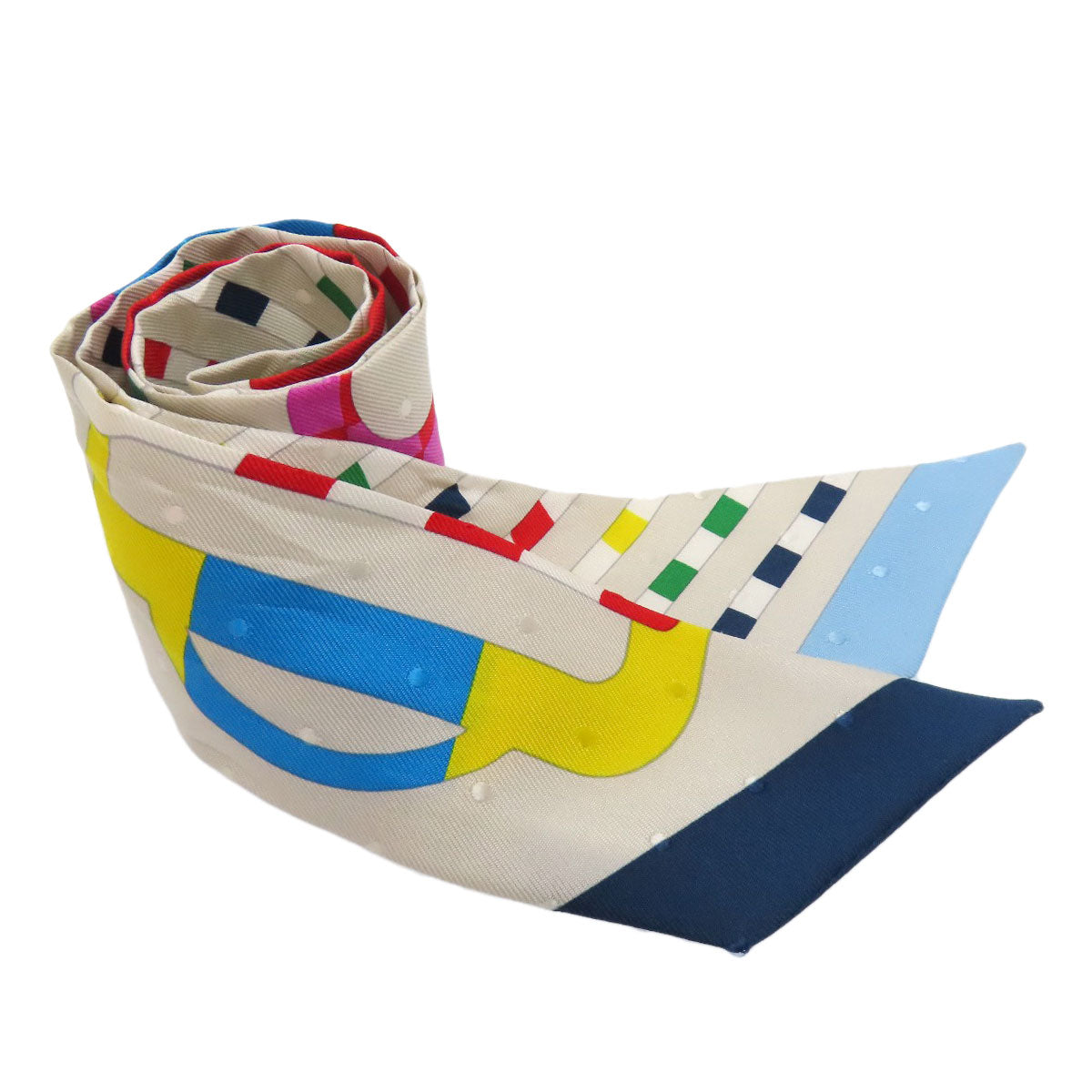 HERMES scarf silk beige Twilly