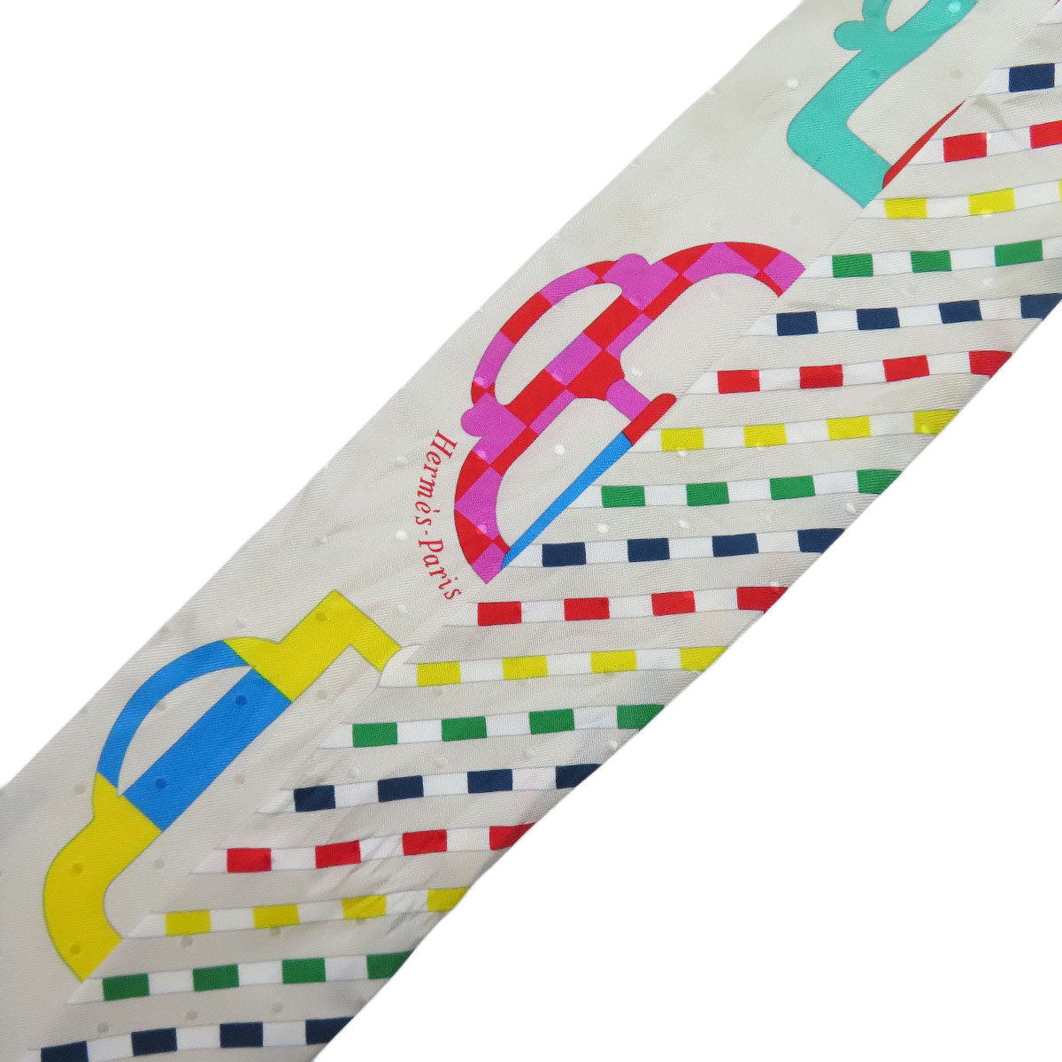 HERMES scarf silk beige Twilly