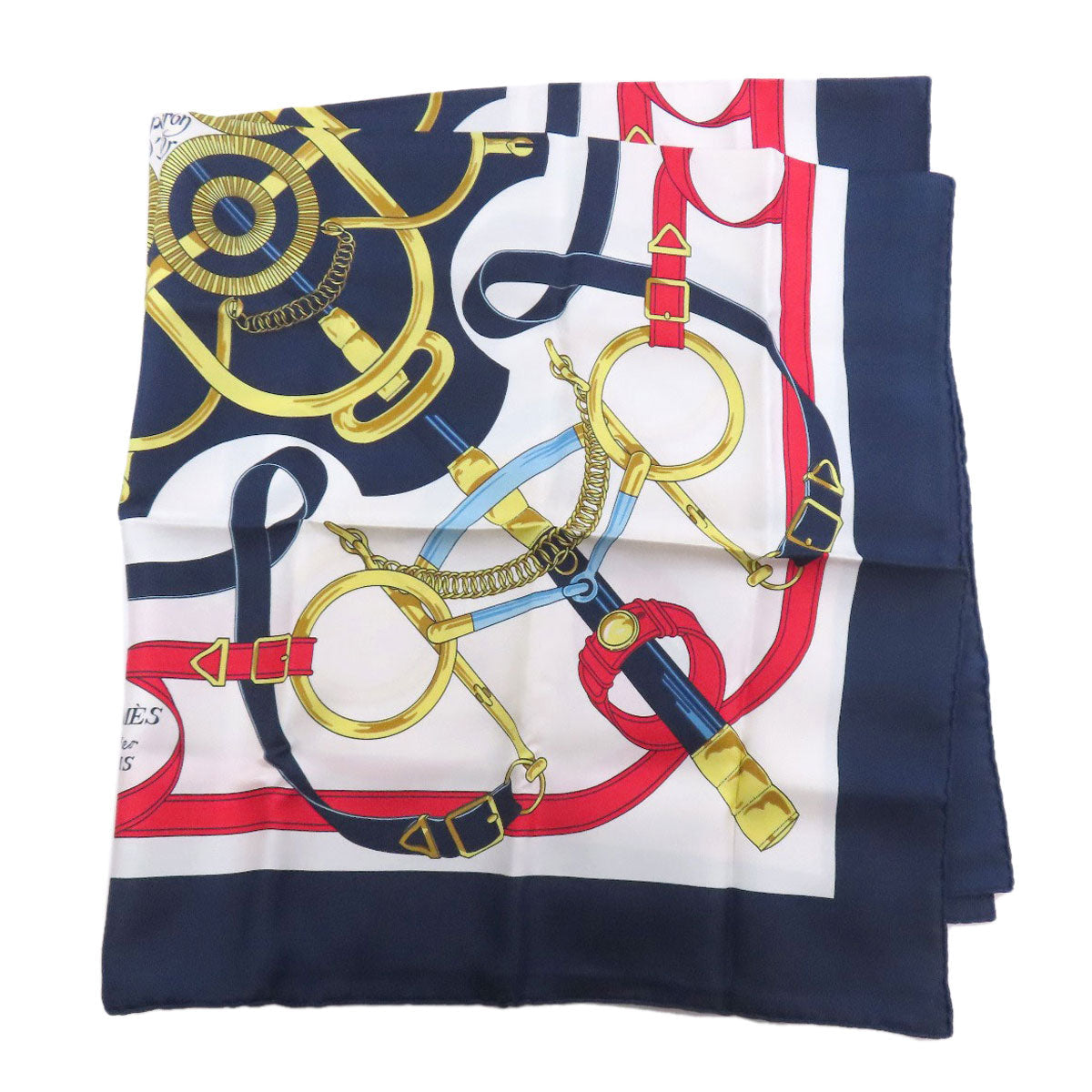 HERMES scarf silk white Carre90